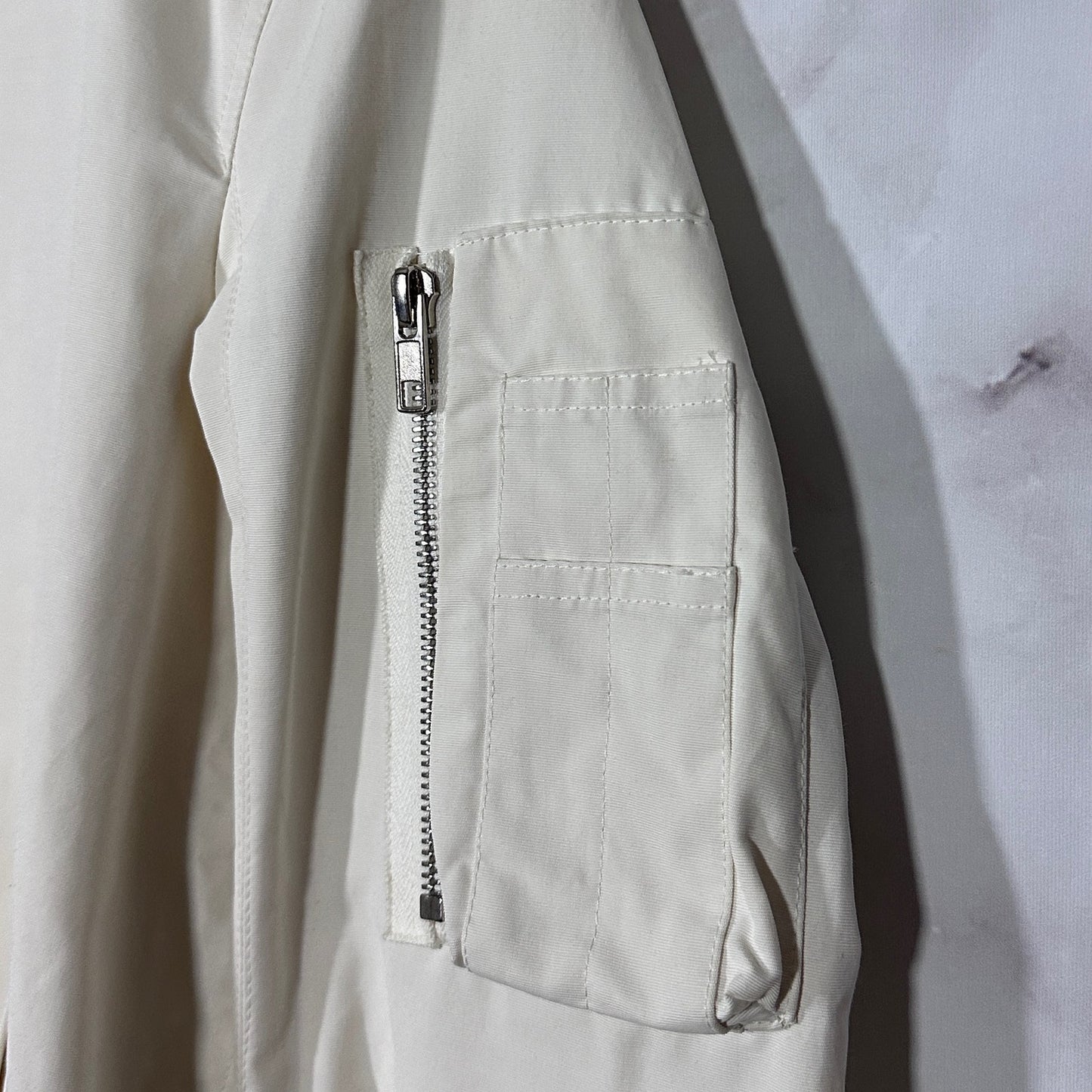 Rick Owens Cream Nylon Bomber