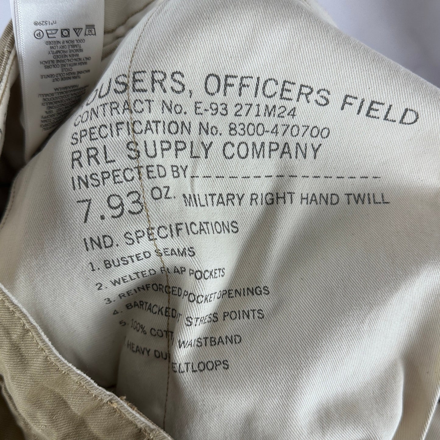 RRL Officer Field Chino Trousers