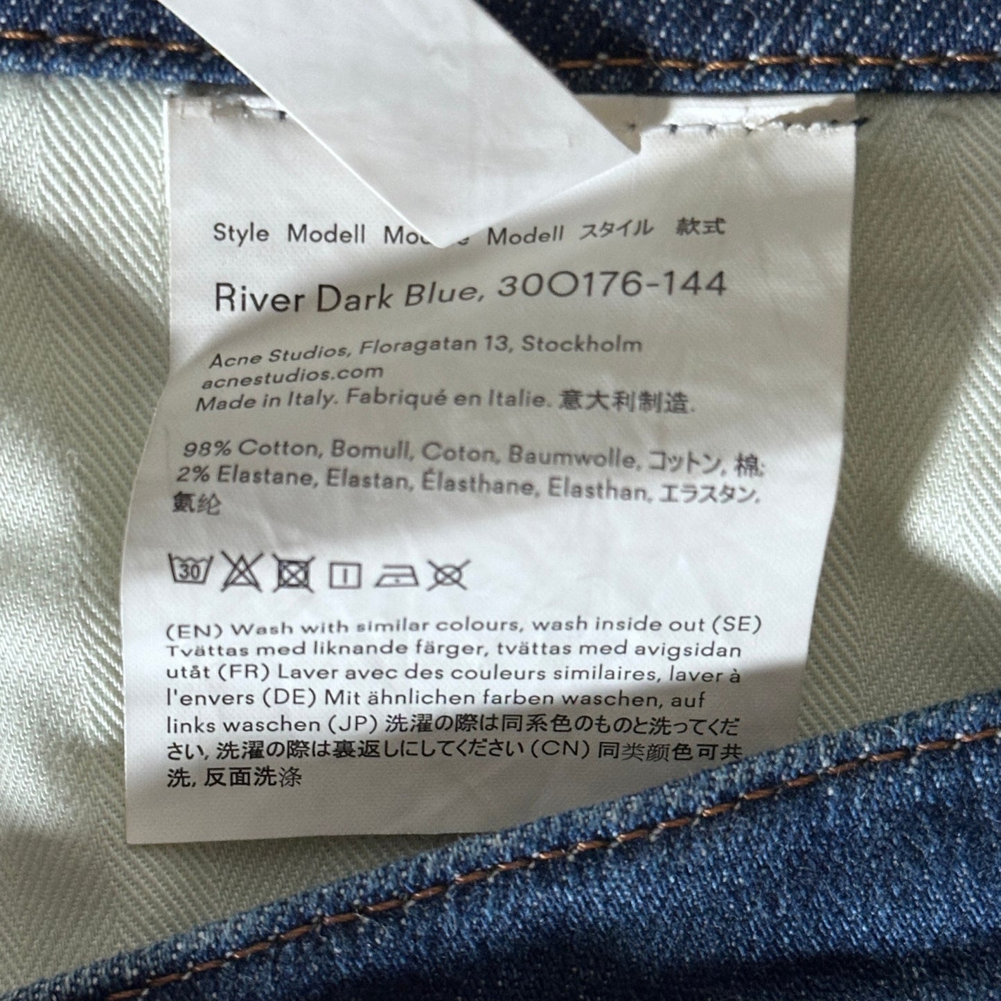 Acne Studios Bla Konst River Dark Blue Tapered Denim