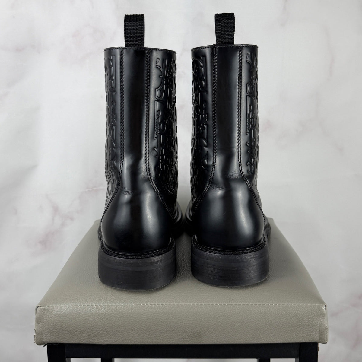 Dior Explorer 2 Black Embossed Oblique Leather Boots