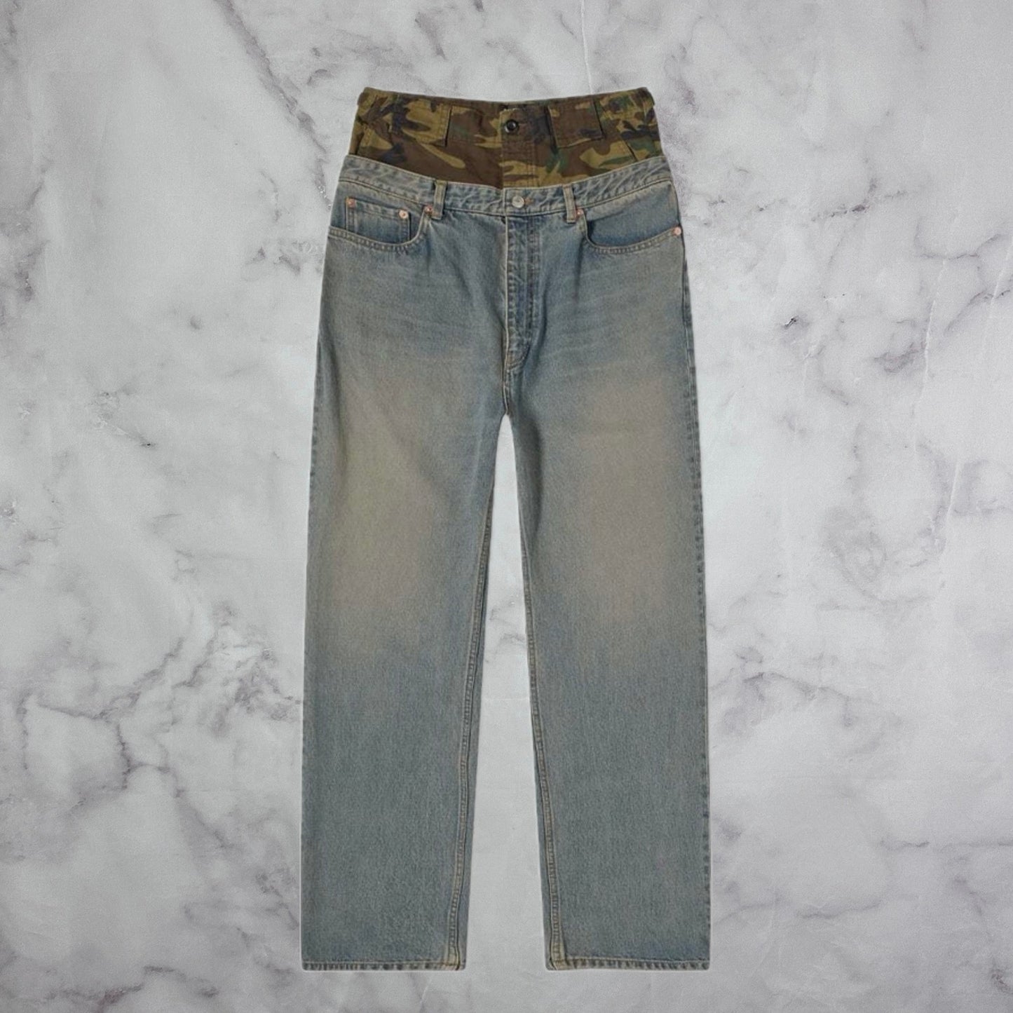 Balenciaga Jeans Camo Double Waisted Denim