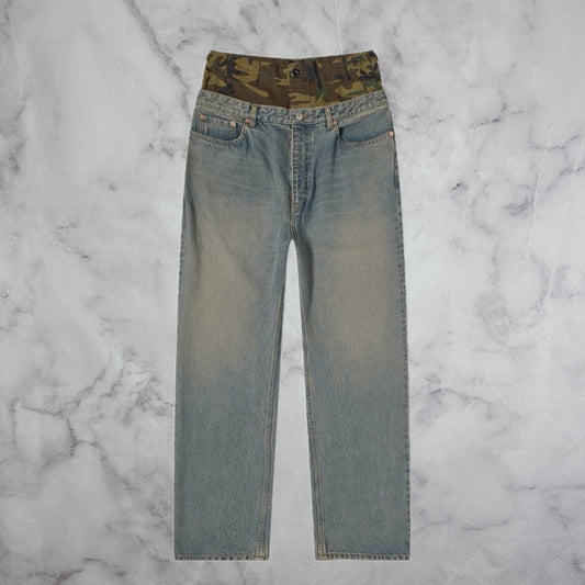 Balenciaga Jeans Camo Double Waisted Denim