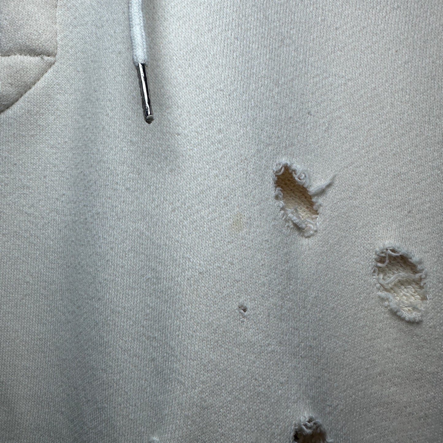 Anglasad Thrashed Cream Half-Zip Hoodie