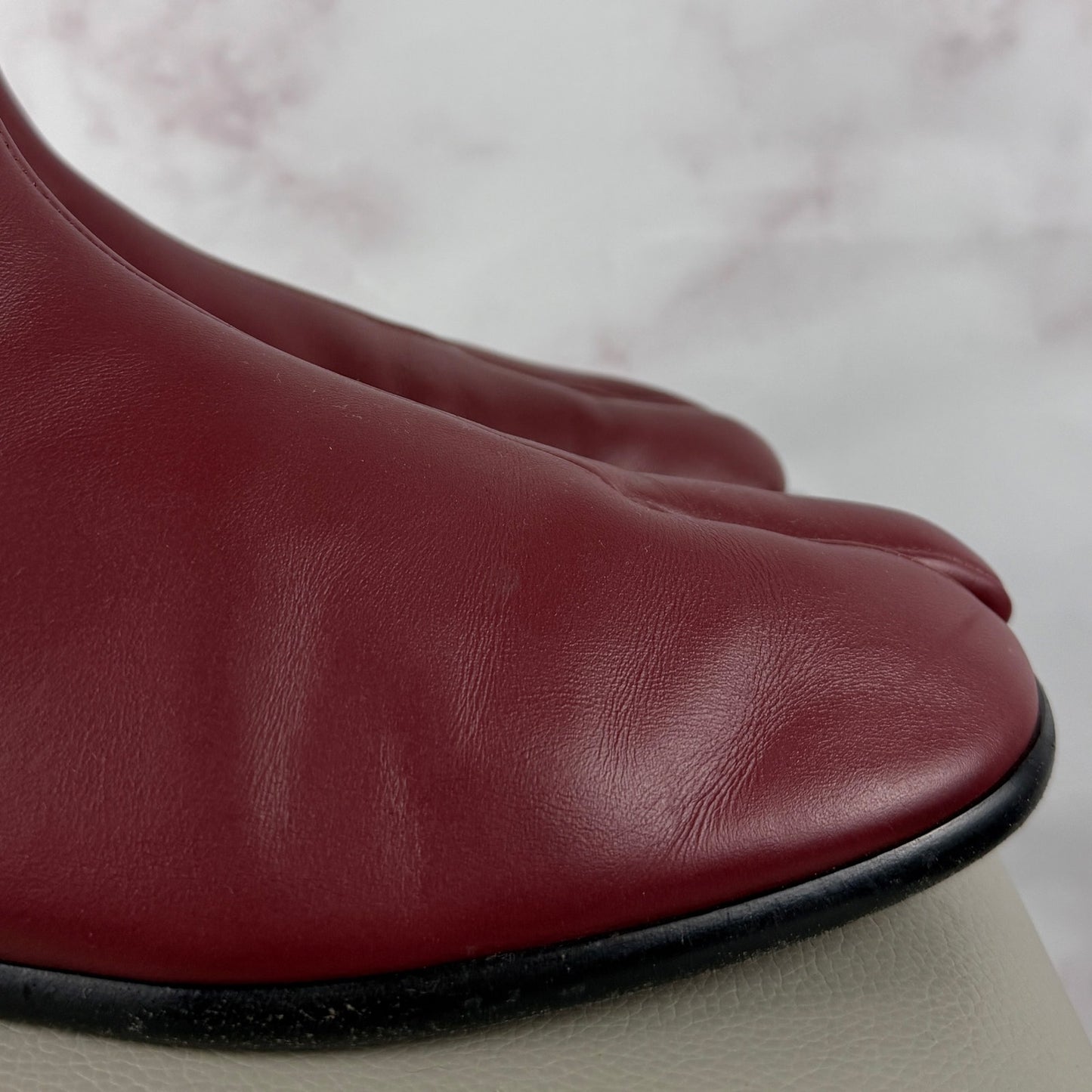 Maison Margiela Red Flat Tabi Ankle Boots