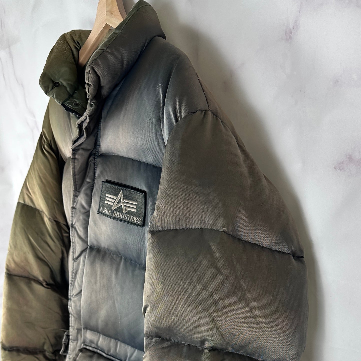 Vintage Alpha Industries Green Down Puffer Jacket
