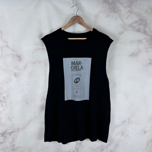 Maison Margiela Reference 10:14 Black Garment Dyed Sleeveless Tee