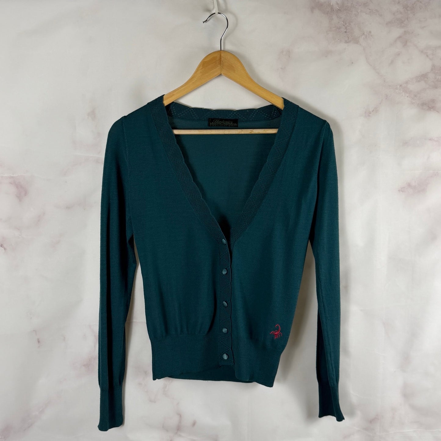 Hysteric Glamour Green Scorpion Knit Cardigan