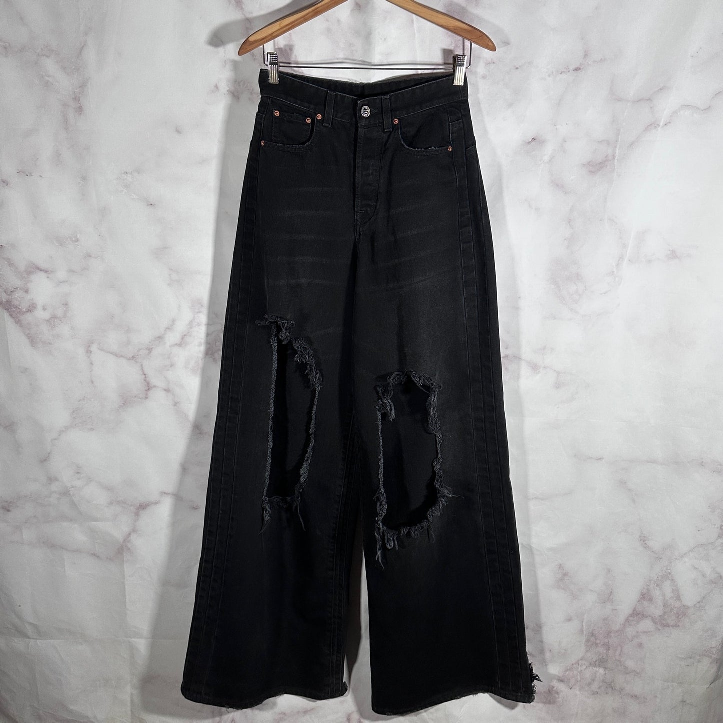 Vetements Black Destroyed Denim