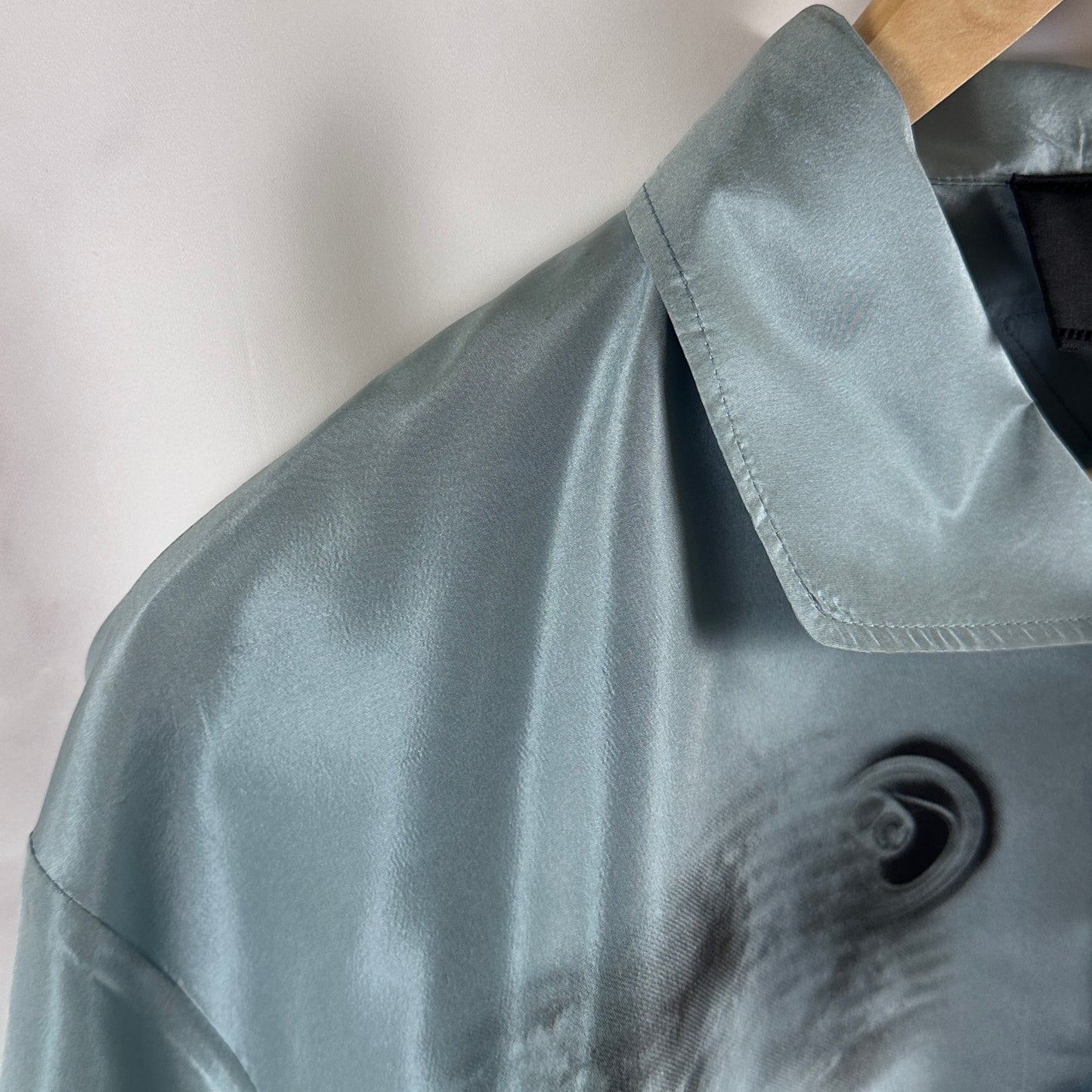 Prada A/W22 Blue Silk Printed Button-Up