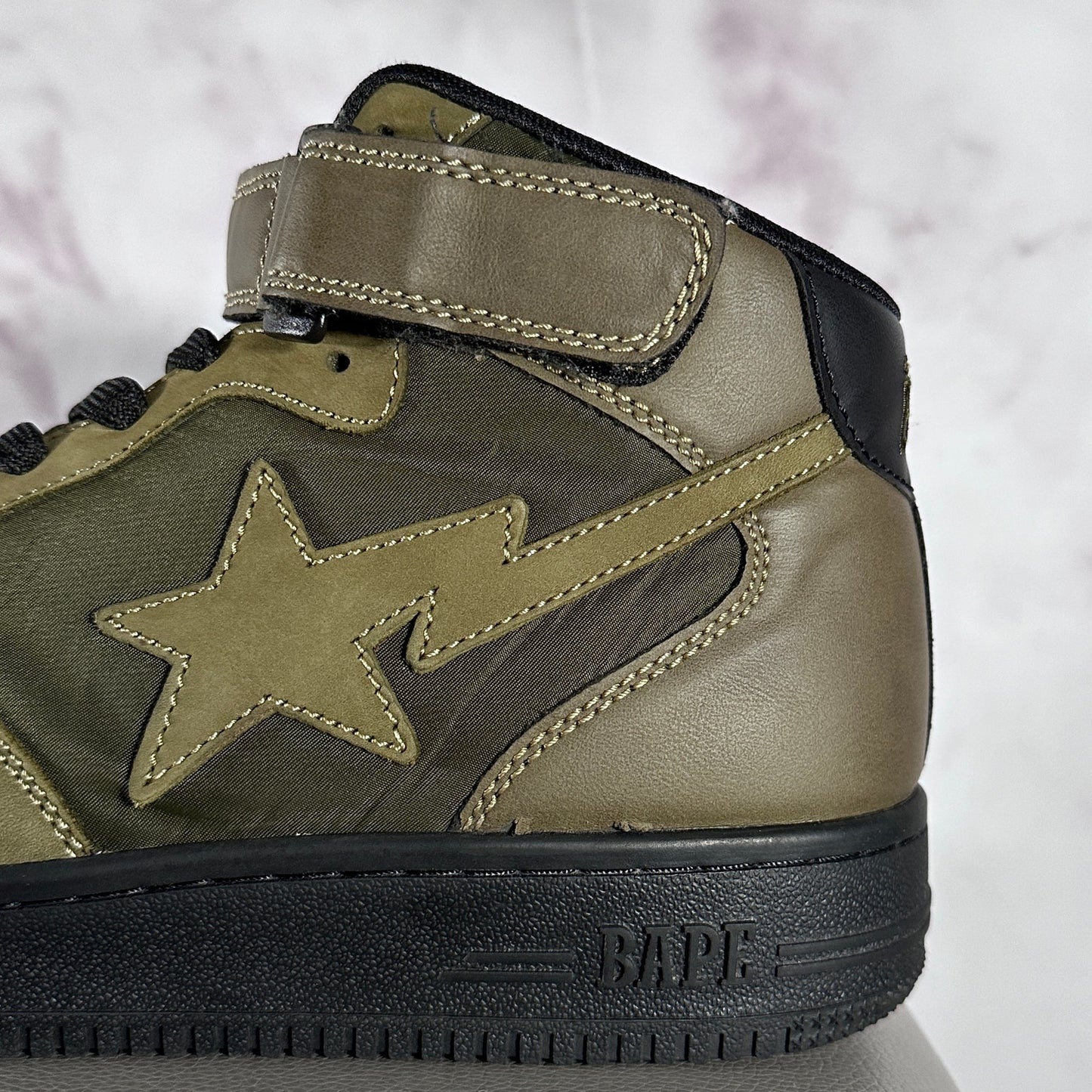 A Bathing Ape Bapesta High Olive Green