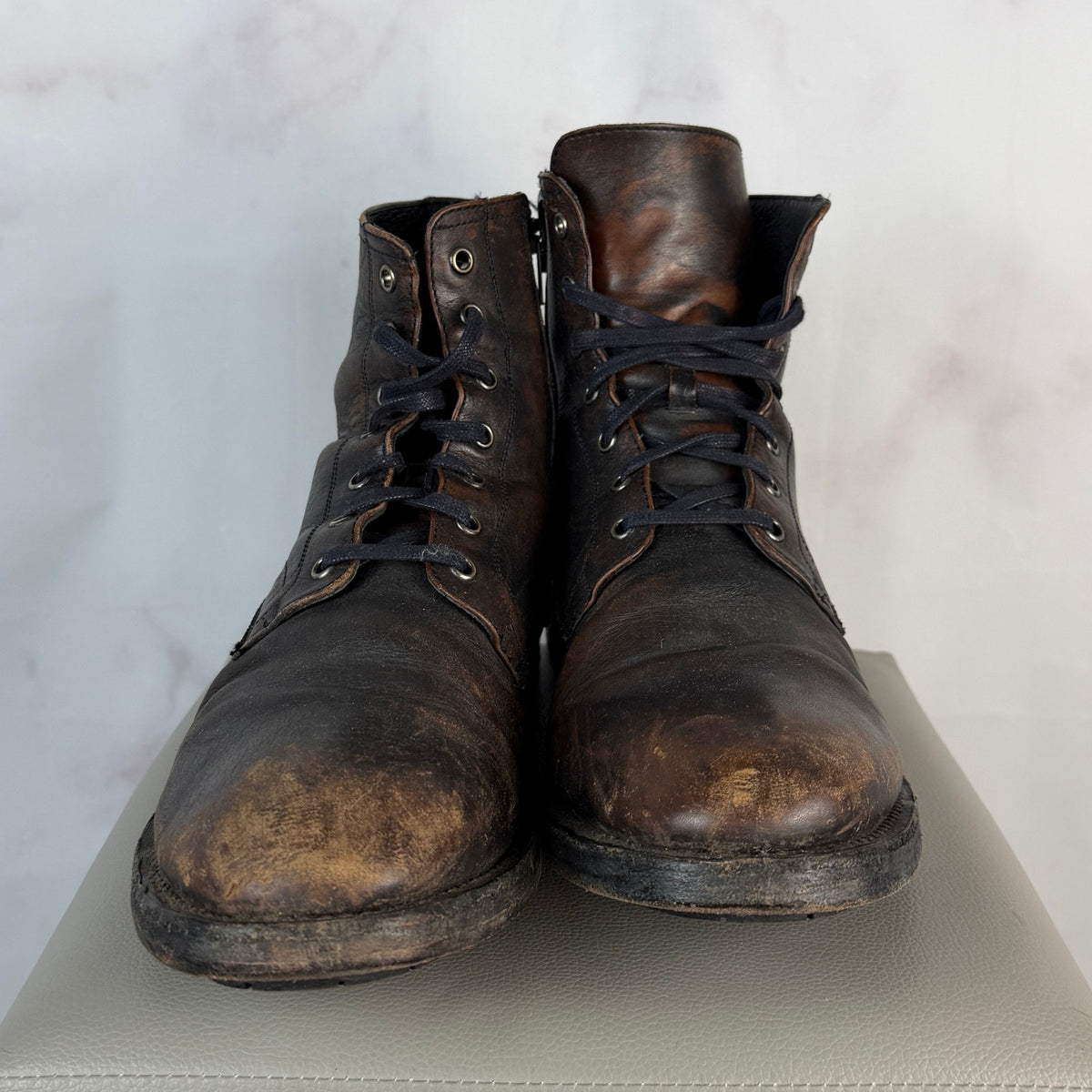 Frye Bowery Brown Leather Lace-Up Boot