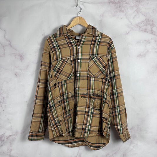 Vintage Boro Repaired & Distressed Flannel