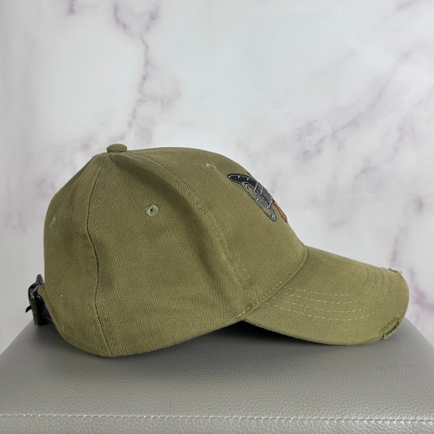 Breitling Distressed Green Aviator Hat