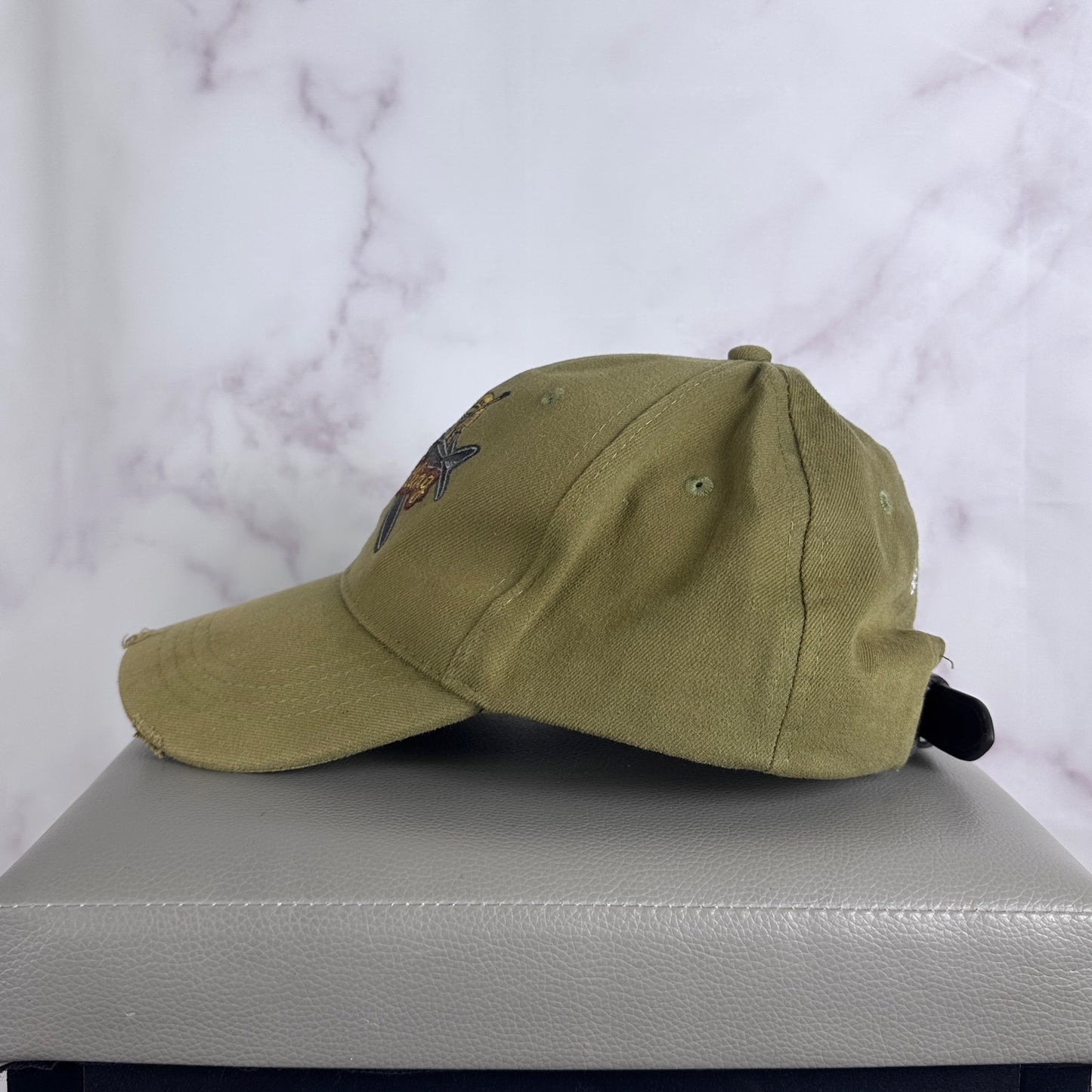 Breitling Distressed Green Aviator Hat