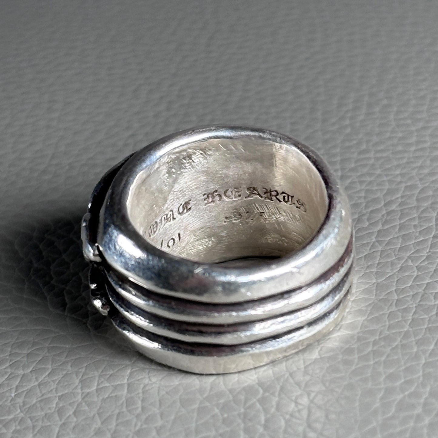 Chrome Hearts Silver Heart Dagger Ring