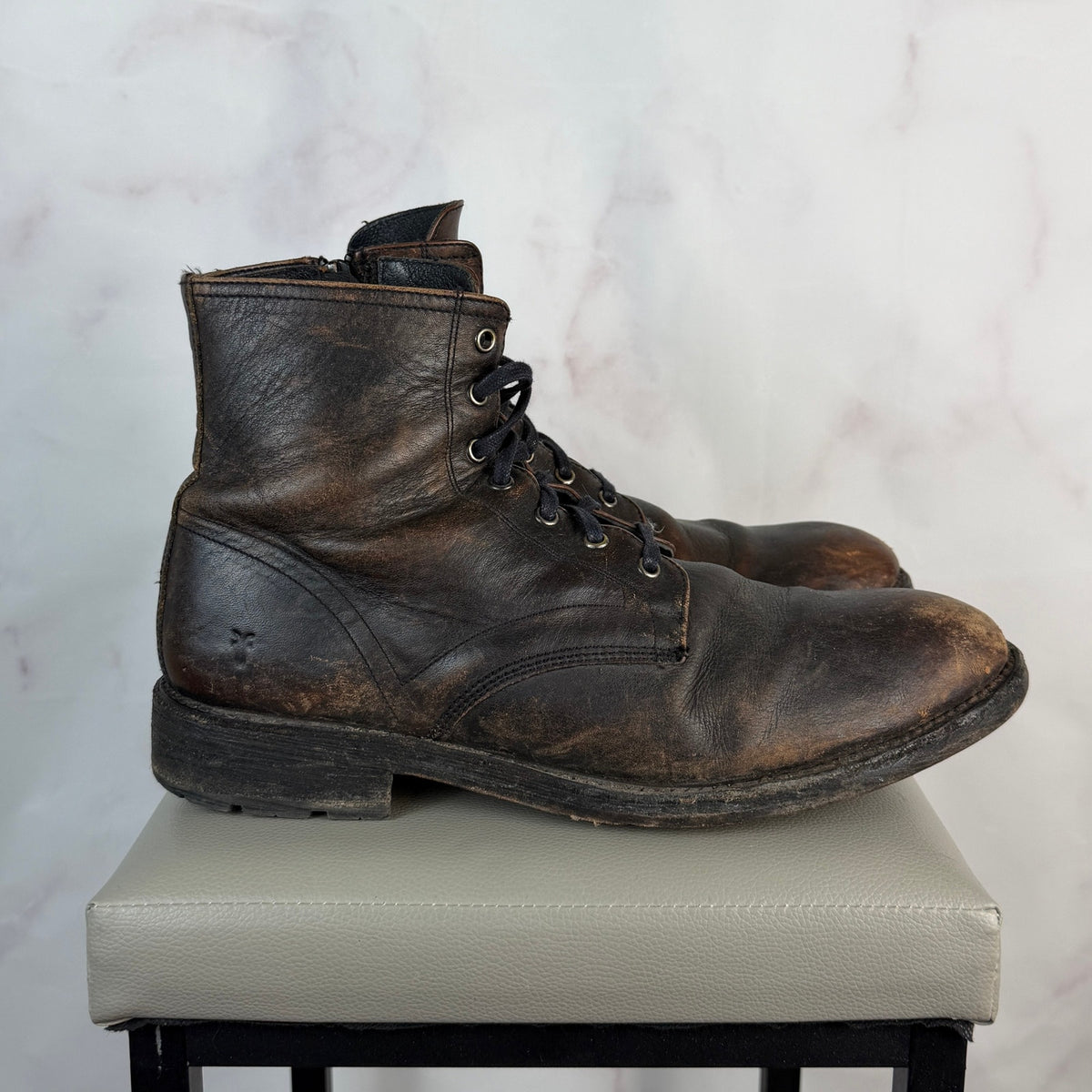 Frye Bowery Brown Leather Lace-Up Boot