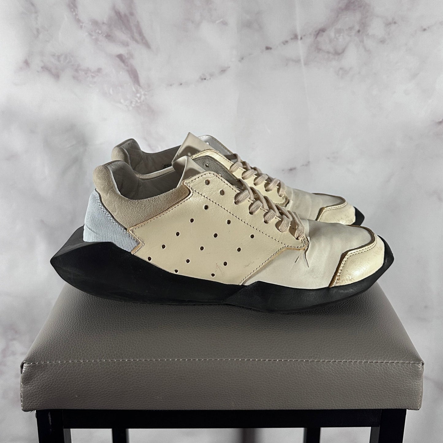 Rick Owens x Adidas Cream/Black Tech Runner