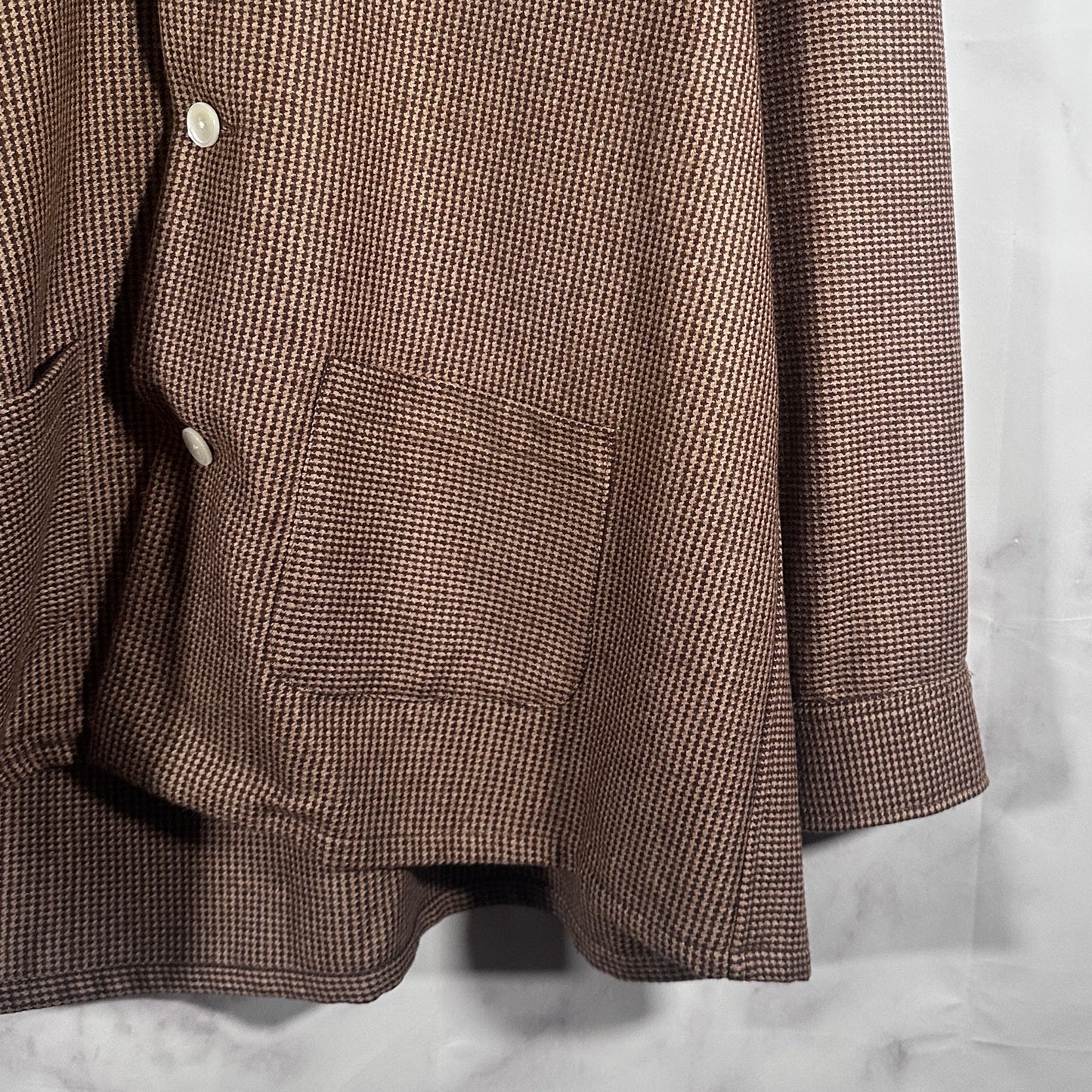 Bode Houndstooth Brown Chore Shirt