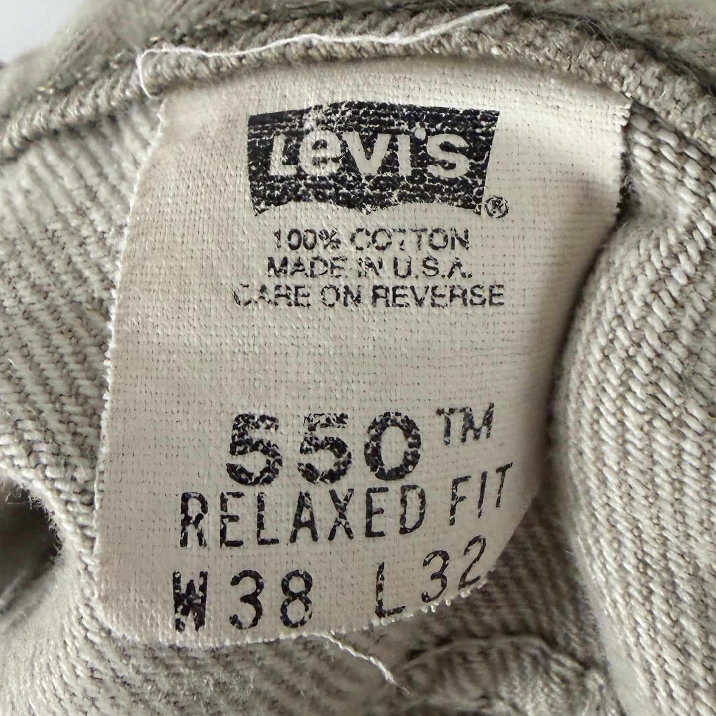 Vintage 80s Levi’s Orange Tab 550 Beige Denim