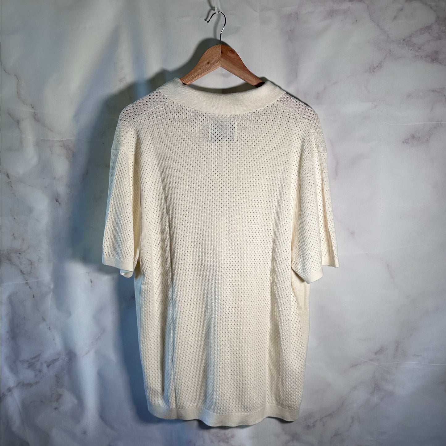 Reigning Champ Ivory Cotton Linen Victor Polo