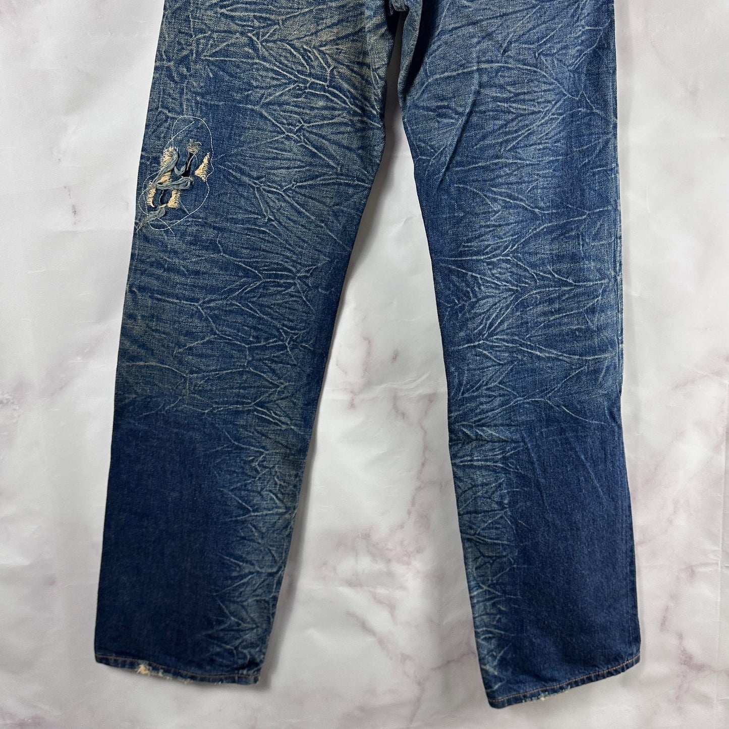 Vintage Japanese Sanforized Repaired Selvedge Wrangler Big BenDenim Jeans