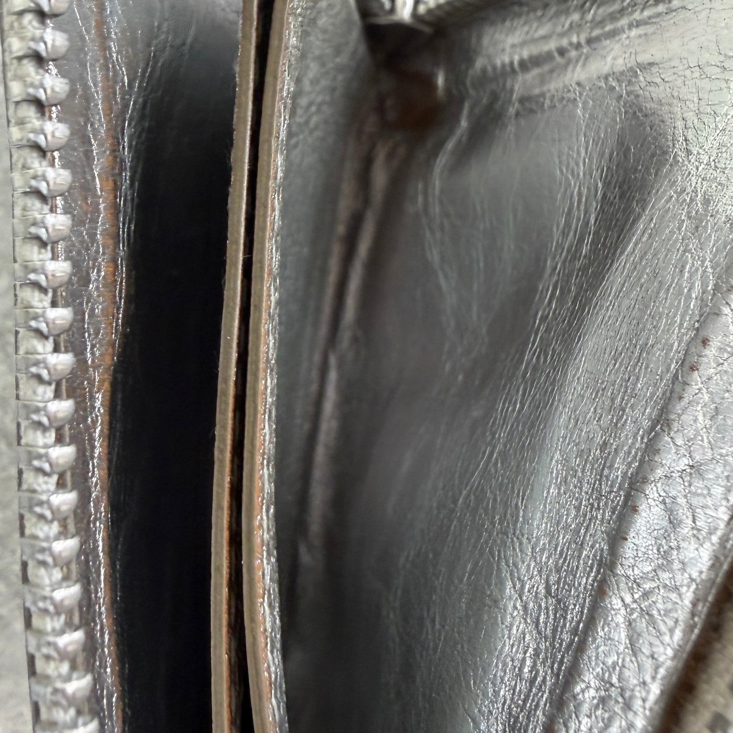 Comme des Garçons Metallic Leather Zipper Wallet
