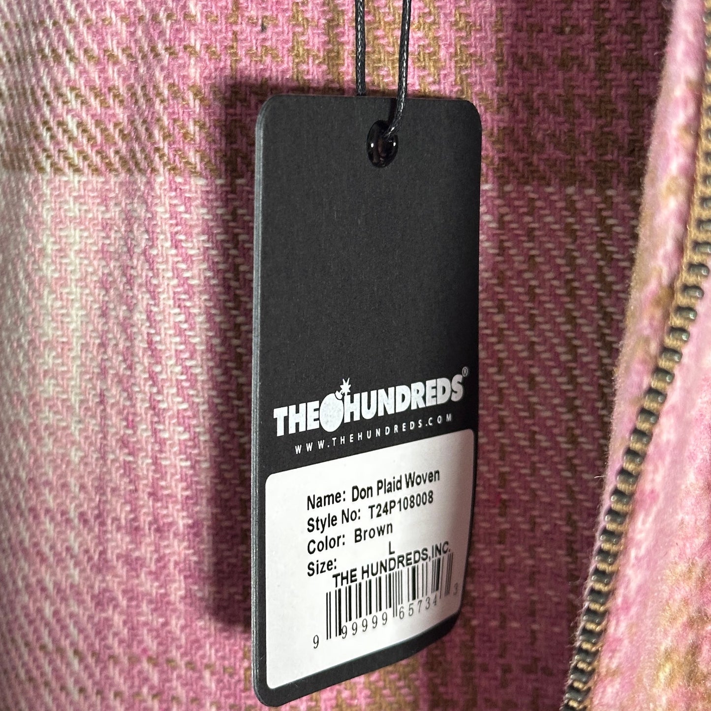 The Hundreds Pink/Brown Don Plaid Woven Flannel Overshirt