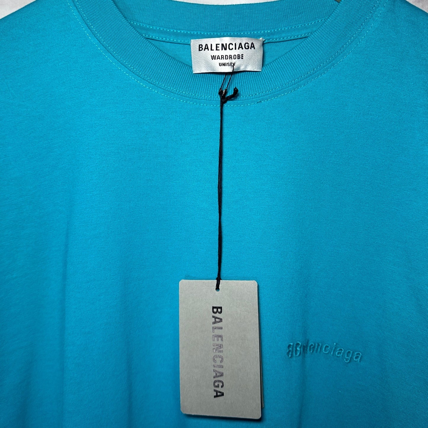 Balenciaga 1 of 1 YE24 Embroidered Blue Logo Tee