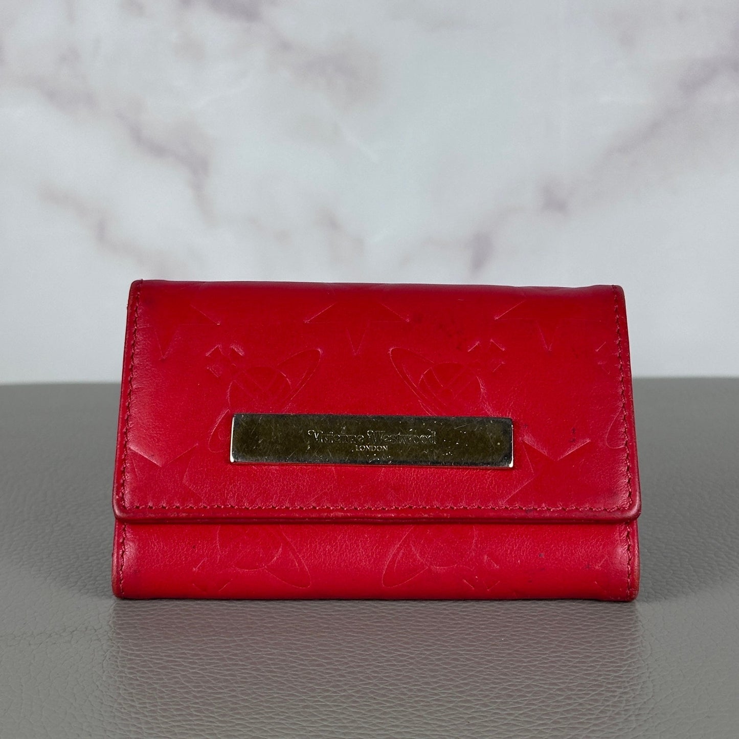 Vivienne Westwood Red Orb Embossed Keyholder