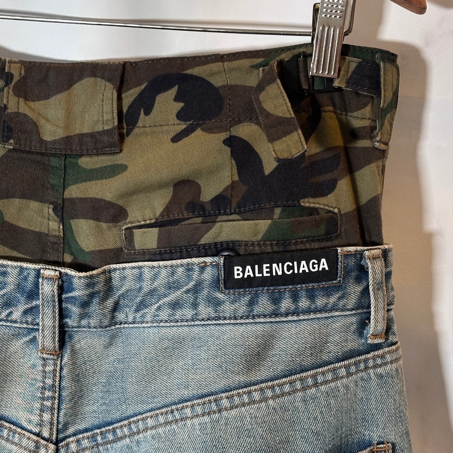 Balenciaga Jeans Camo Double Waisted Denim