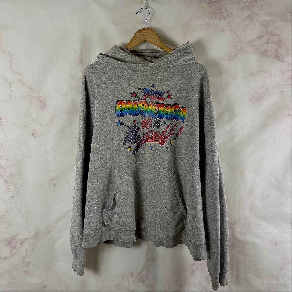 Balenciaga 90/10 Grey Distressed Hoodie