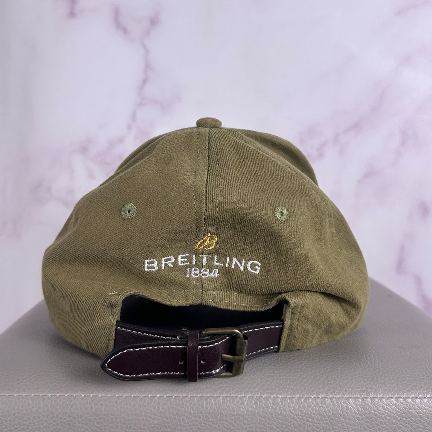 Breitling Distressed Green Aviator Hat