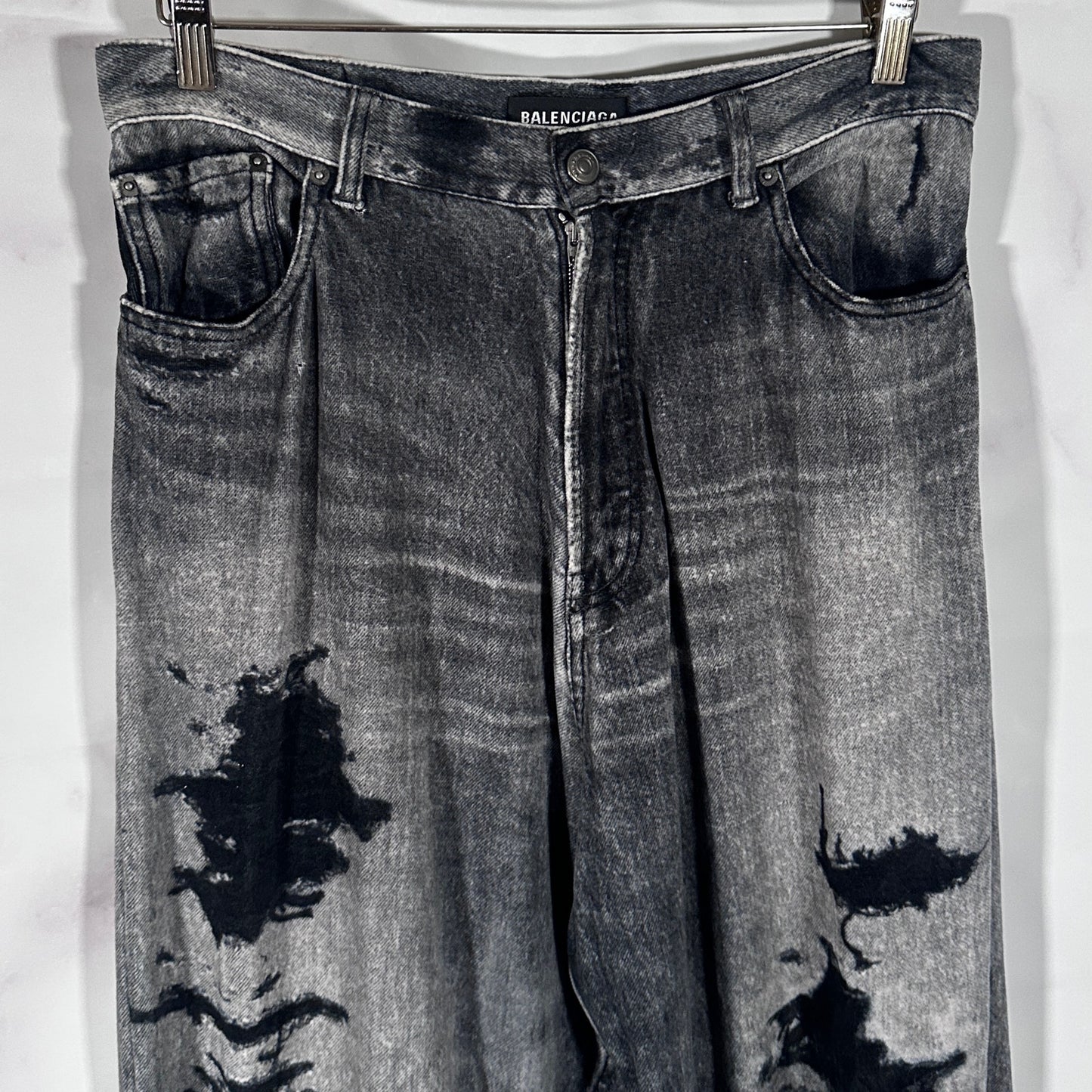 Balenciaga Trompe L’oeil Effect Distressed Grey ‘Denim’