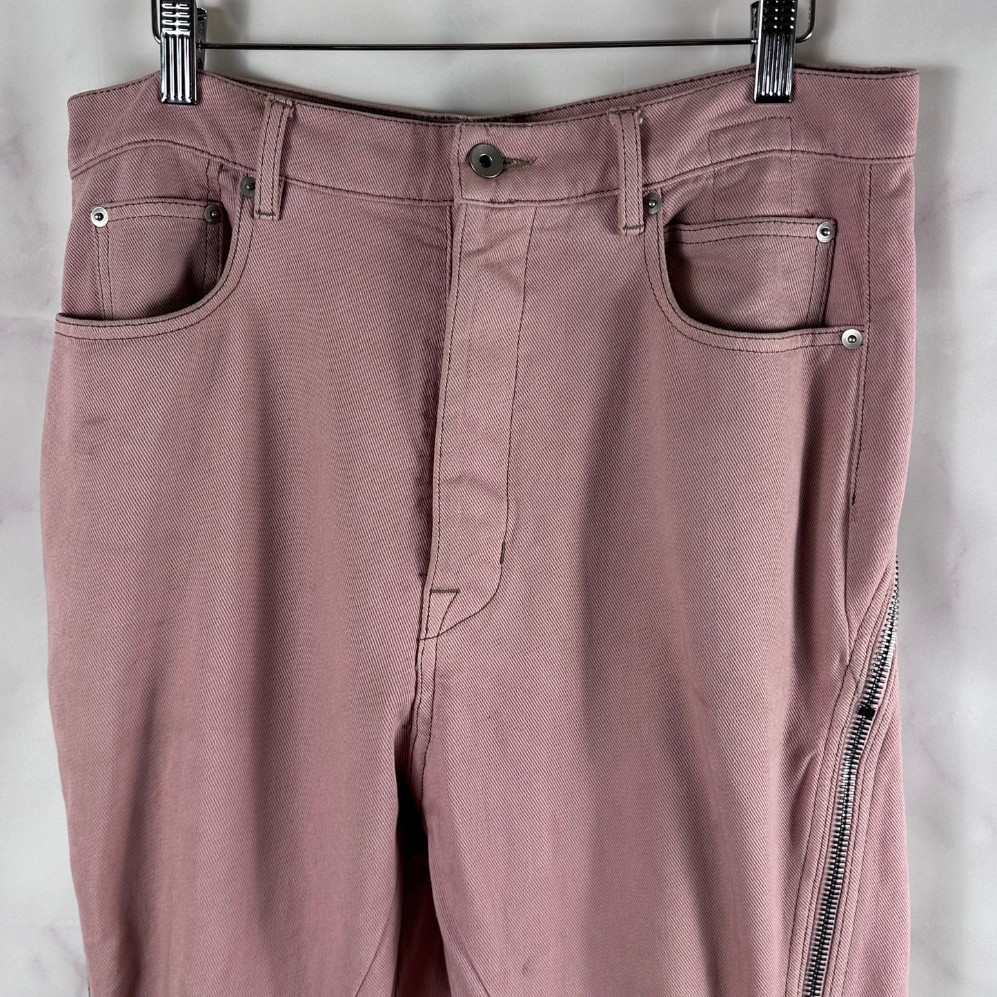 Rick Owens DRKSHDW S/S23 Edfu Bolan Banana Cut Faded Pink Denim