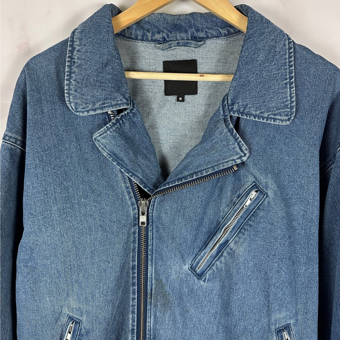 Beams Light Wash Moto Denim Jacket