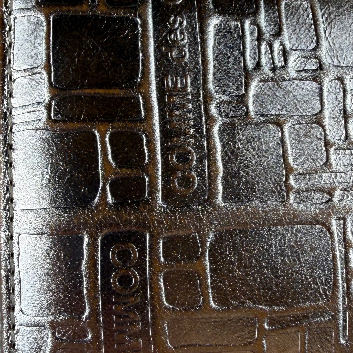 Comme des Garçons Embossed Metallic Leather Zipper Wallet