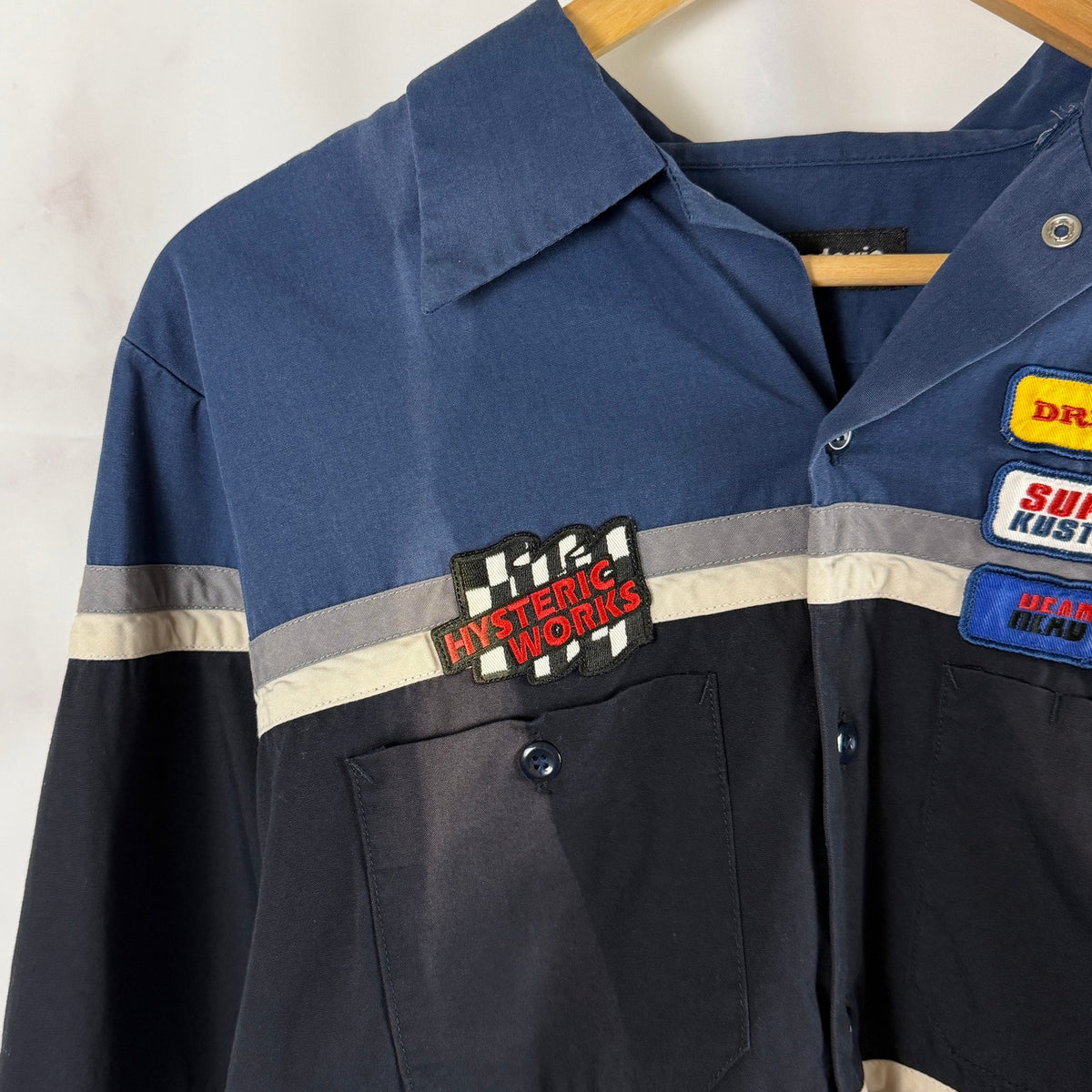 Vintage Hysteric Glamour Blue Mechanics Work Shirt