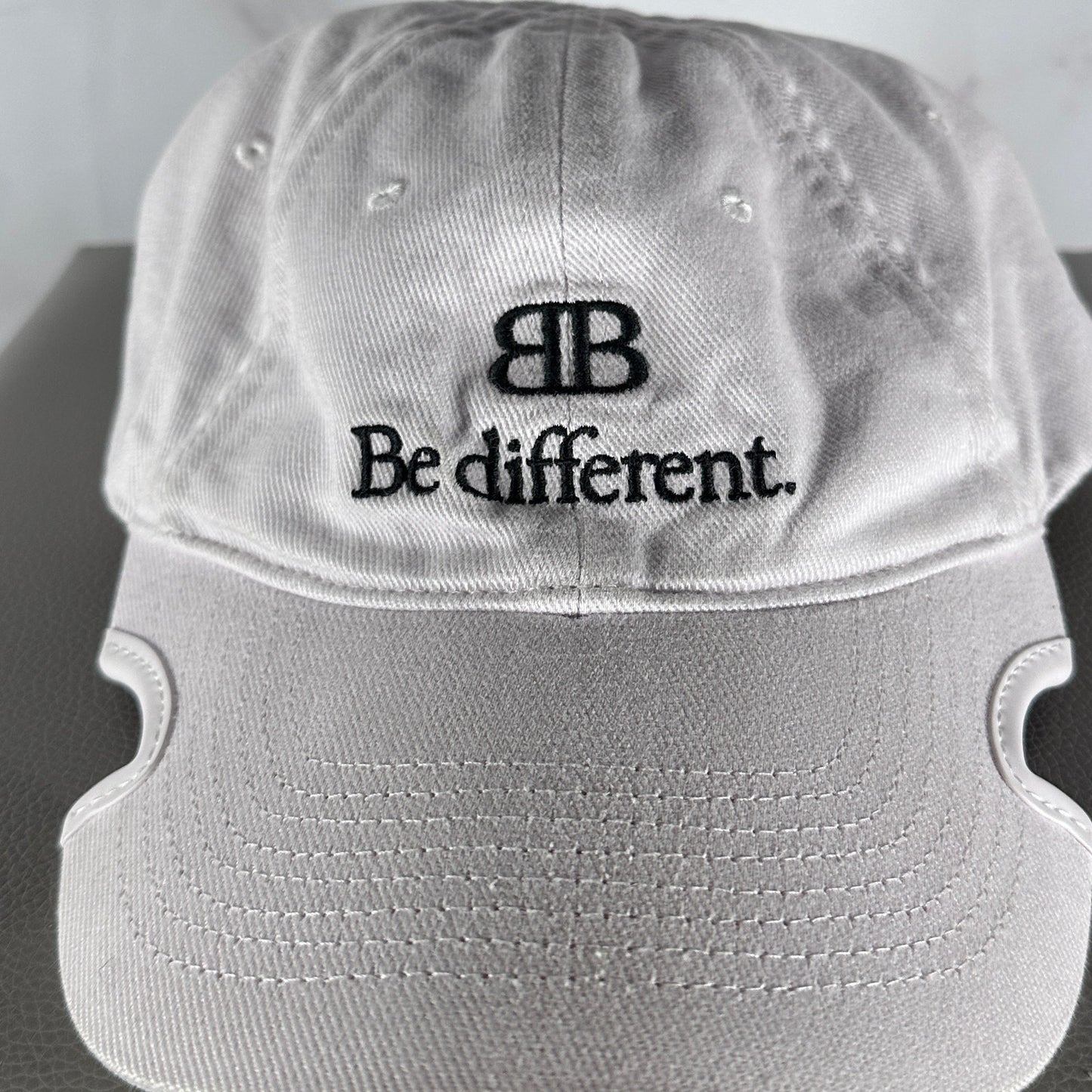 Balenciaga White ‘Be Different’ Cutout Hat