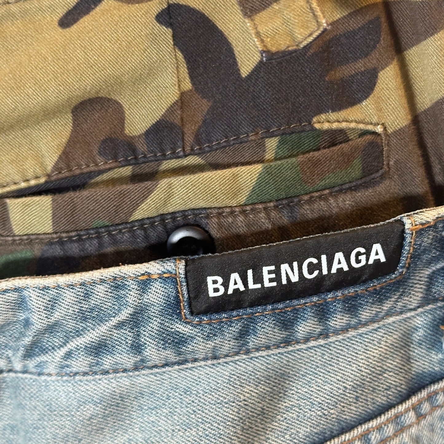 Balenciaga Jeans Camo Double Waisted Denim