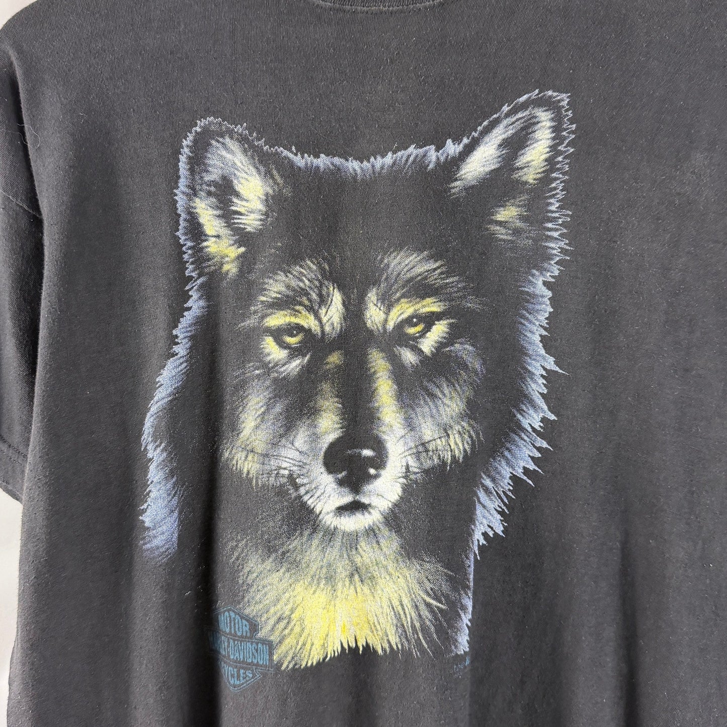 Vintage Harley Davidson Black Wolf Graphic Tee
