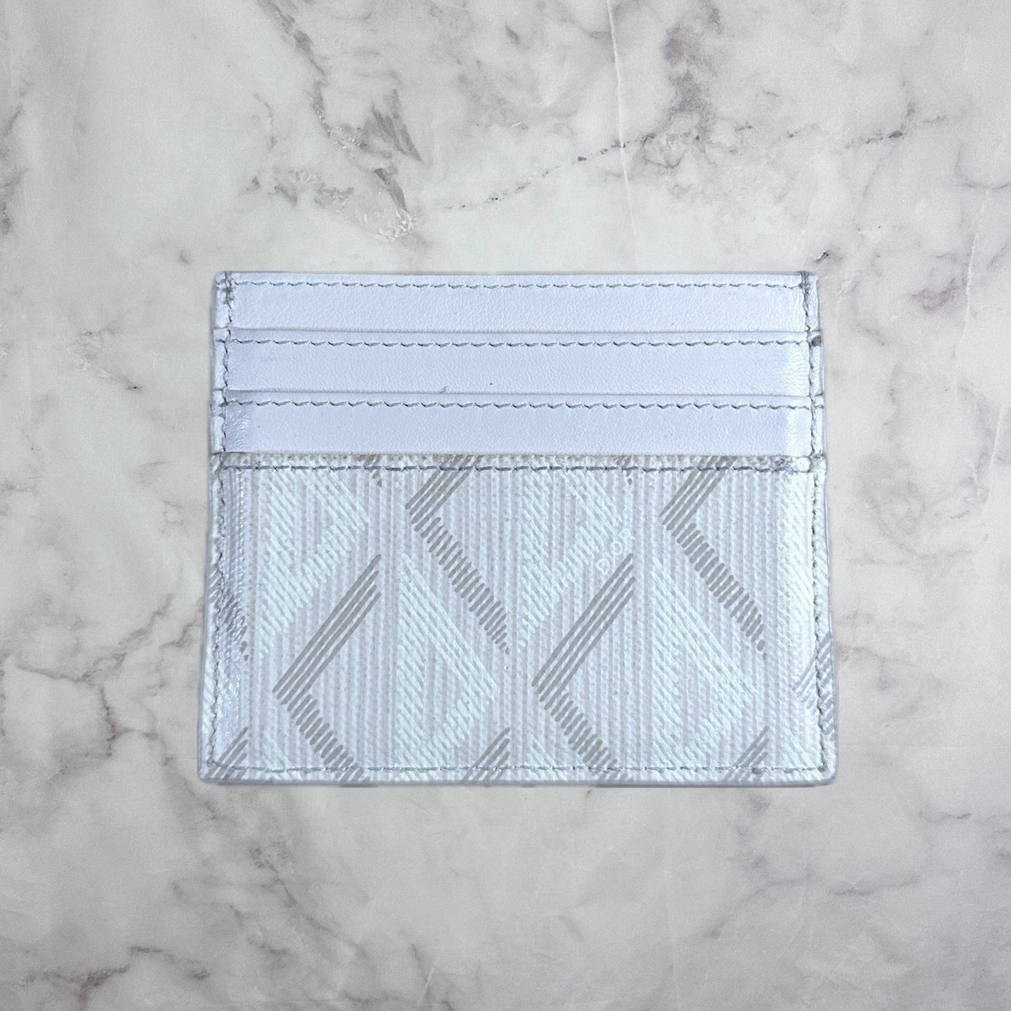 Christian Dior White Diamond Monogram Cardholder