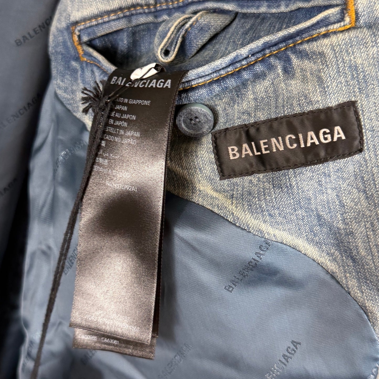 Balenciaga Washed Japanese Denim Blondie Blazer