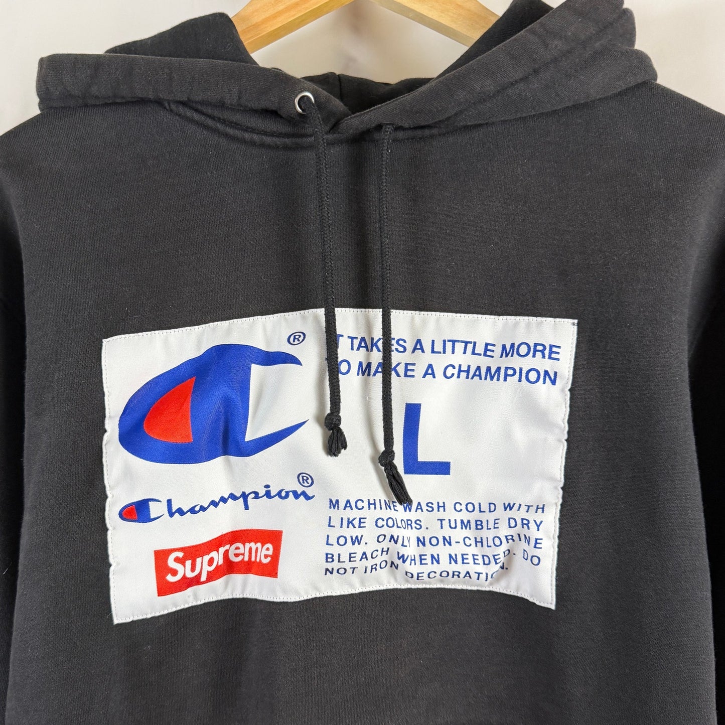 Supreme x Champion F/W18 Black Label Hoodie