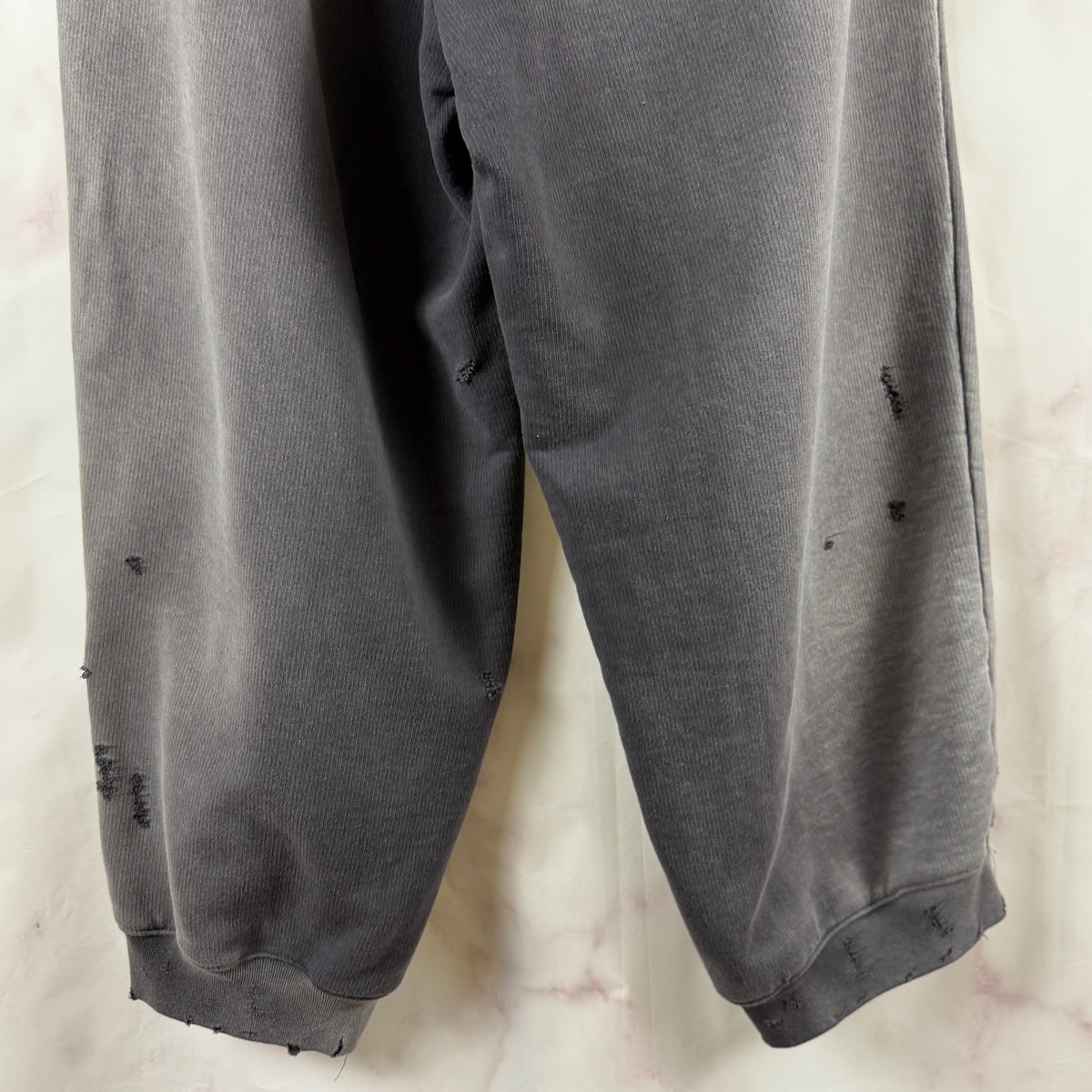 Miharayasuhiro Wide Distressed Faded Grey Sweatpants