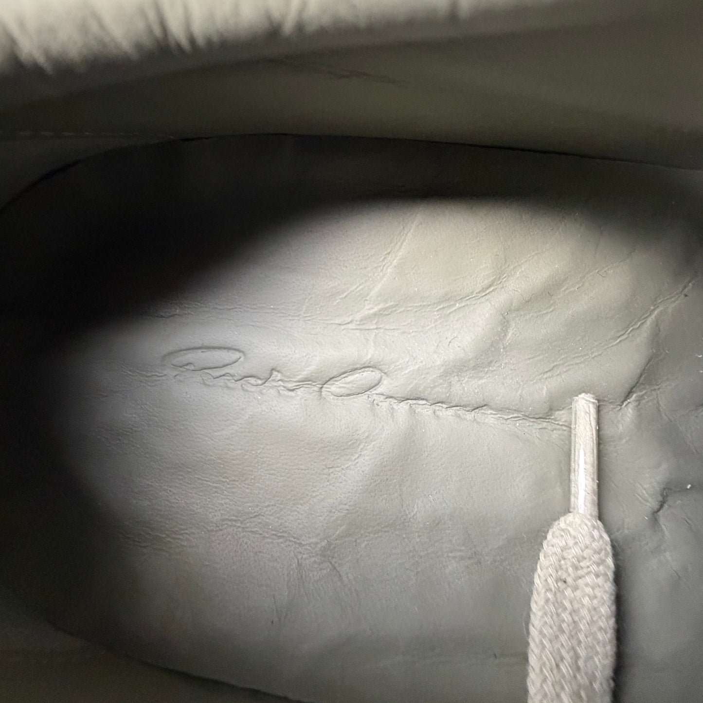 Rick Owens Leather Vintage Sneaks Celadon/Milk