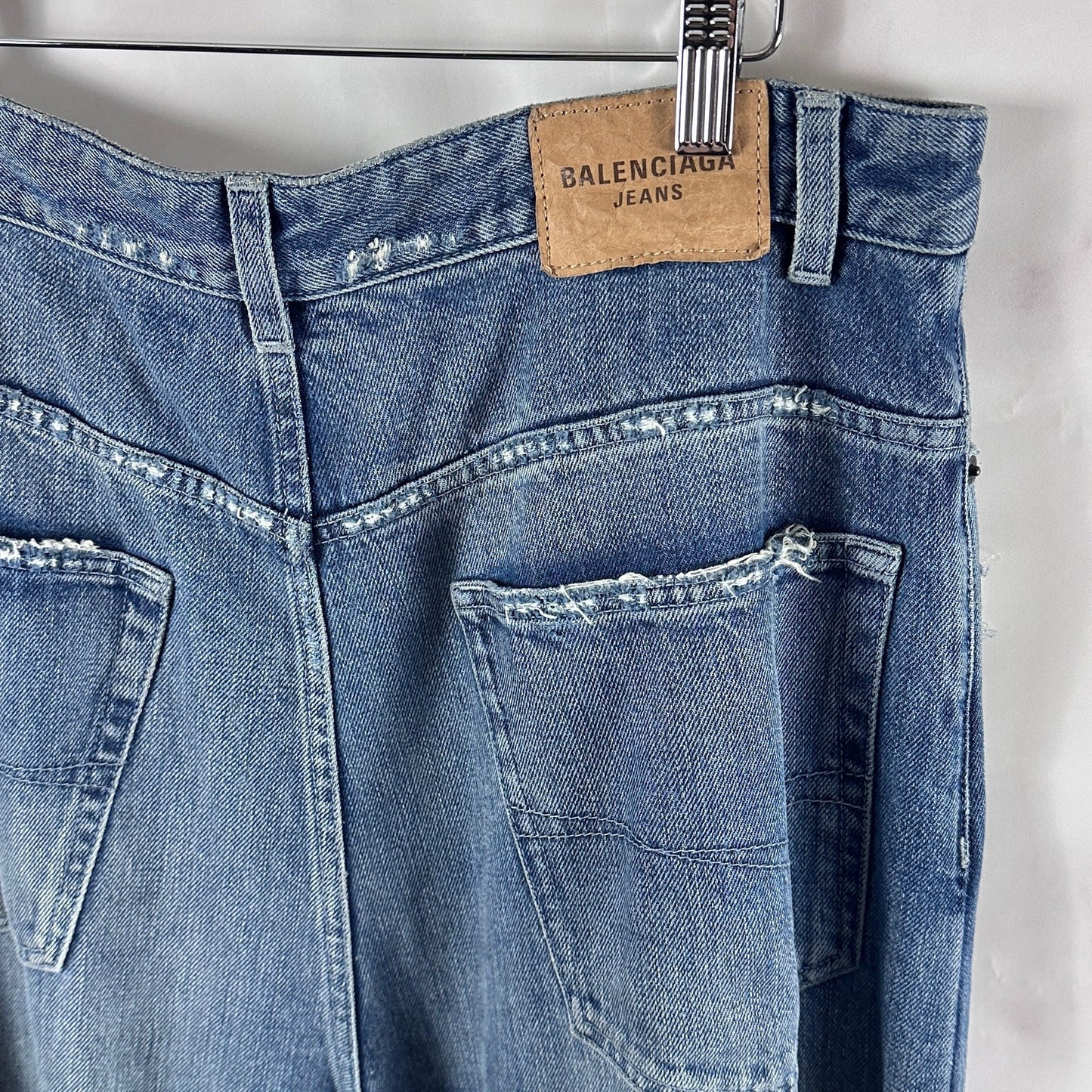Balenciaga Baggy Distressed Blue Denim