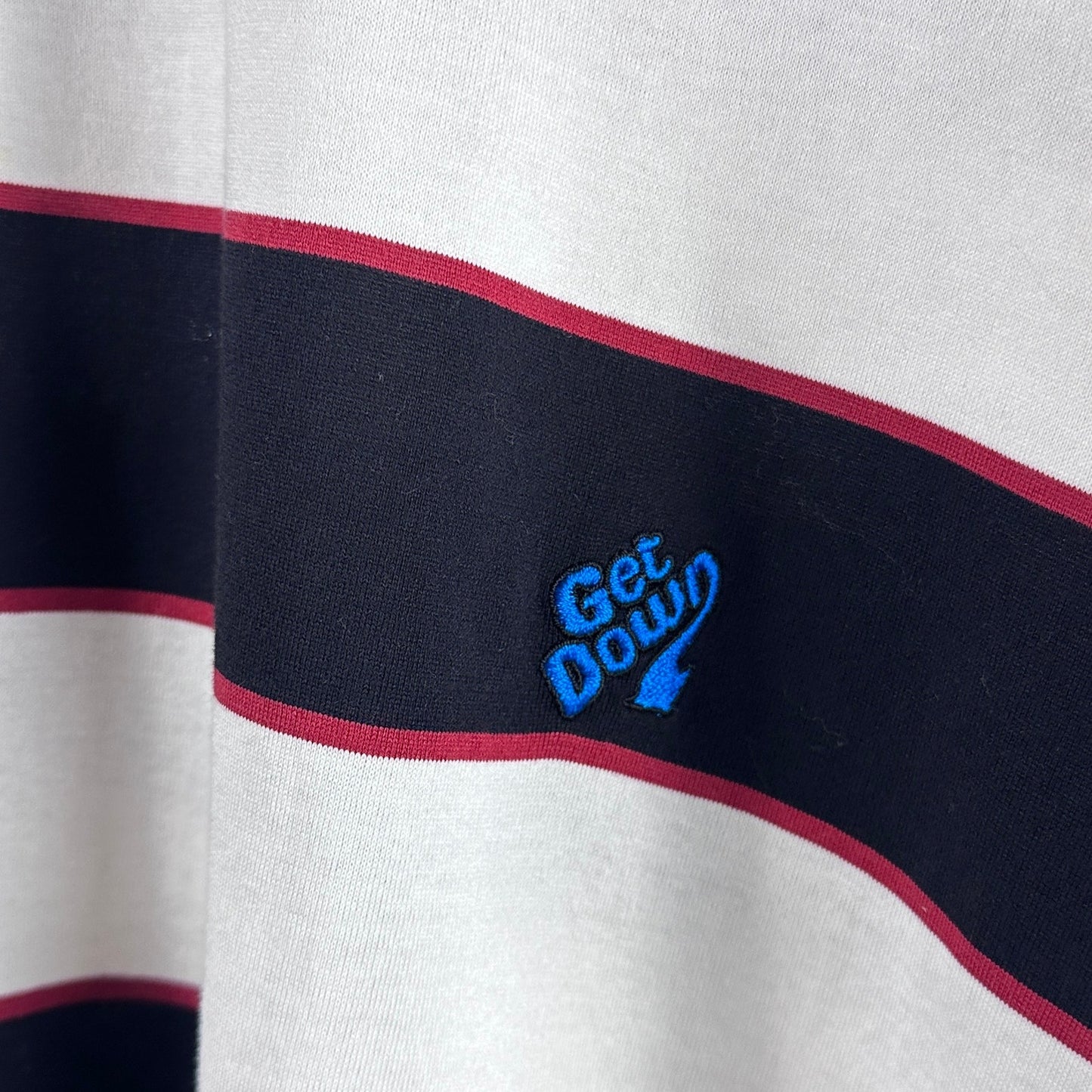 Hysteric Glamour Striped Embroidery Tee