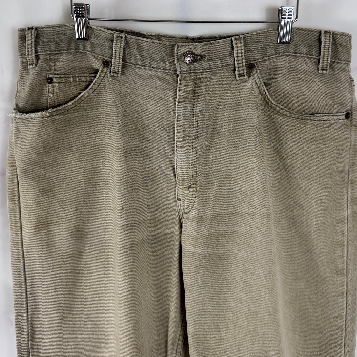 Vintage 80s Levi’s Orange Tab 550 Beige Denim