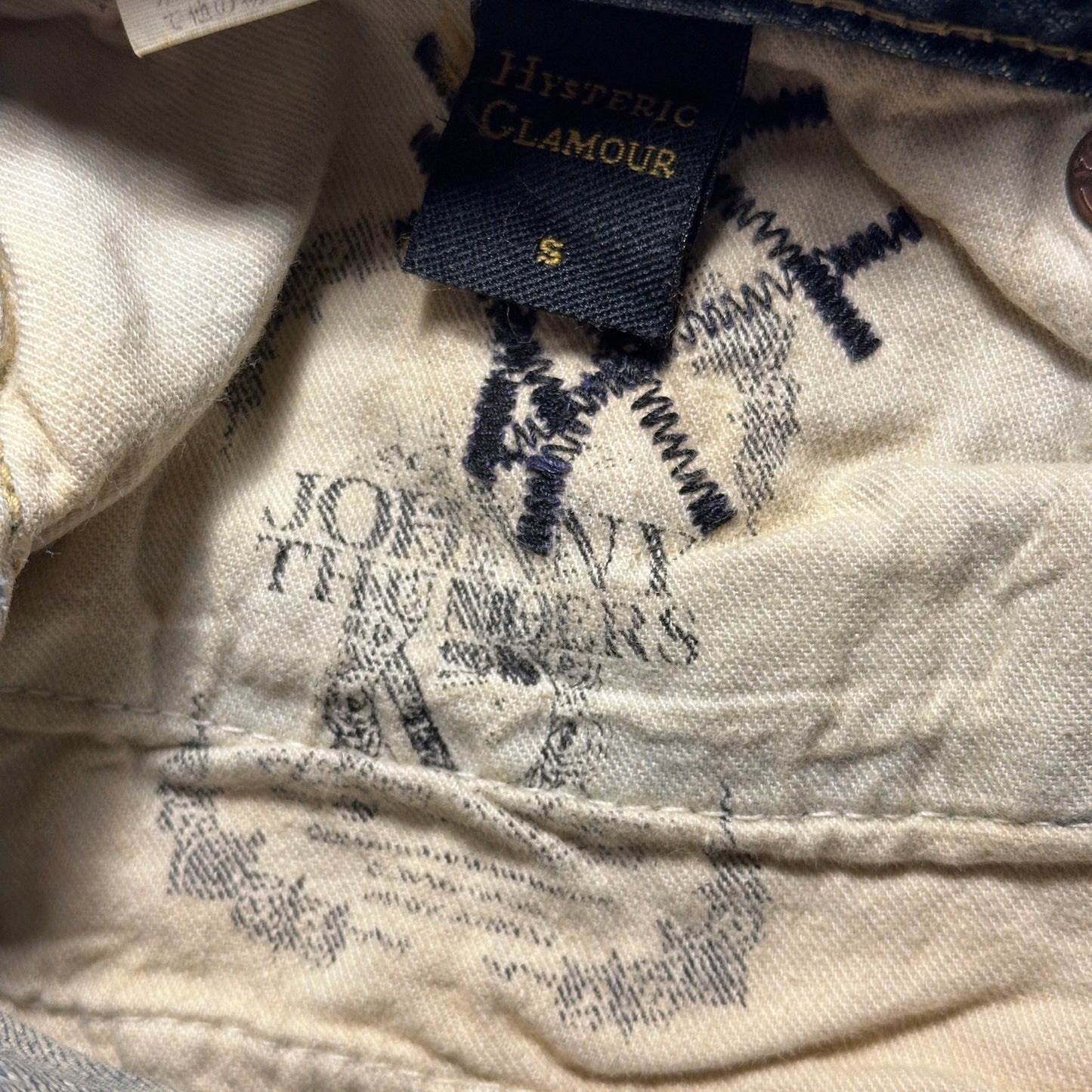 Hysteric Glamour Johnny Thunders Blue Repaired Denim Jeans