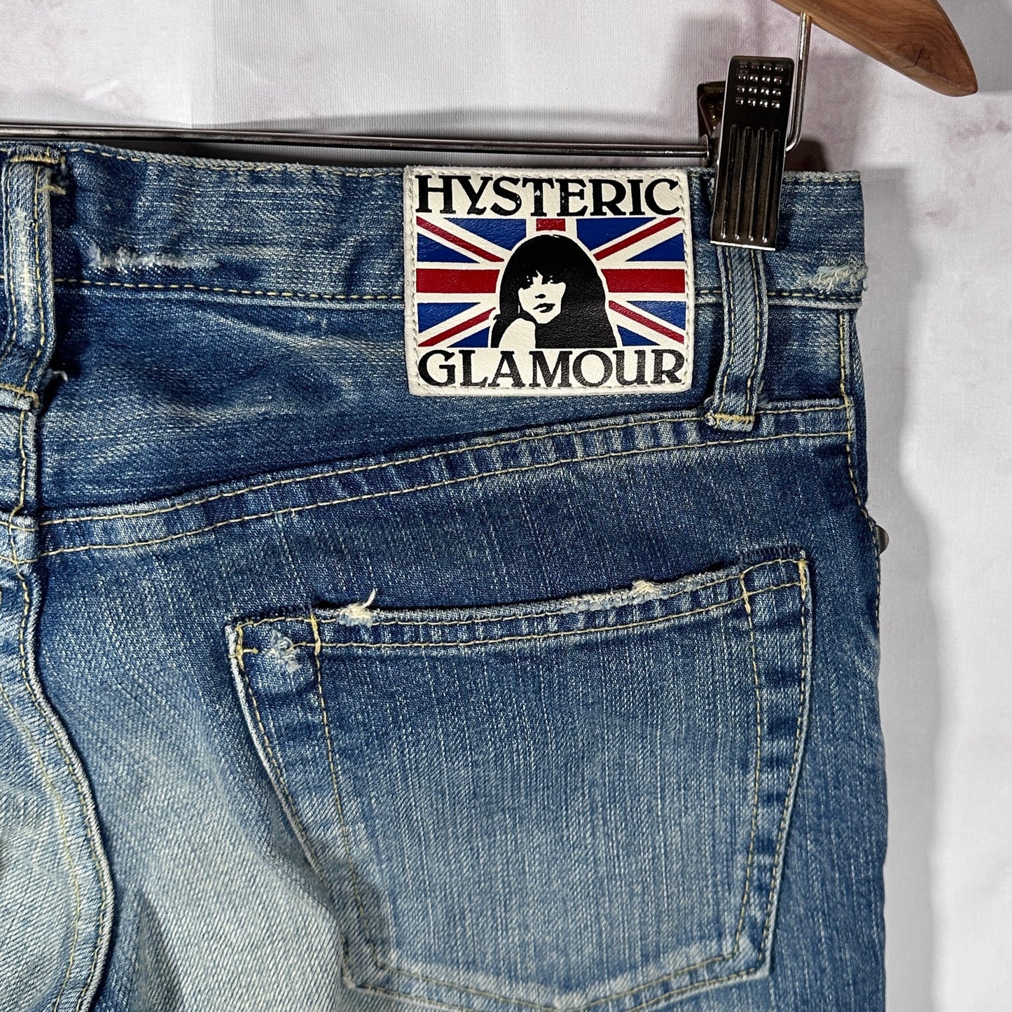 Hysteric Glamour Johnny Thunders Blue Repaired Denim Jeans